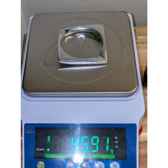 VTG Unsigned Tested Sterling Silver Square Art Deco Bangle Bracelet 45.91g - Picture 5 of 7